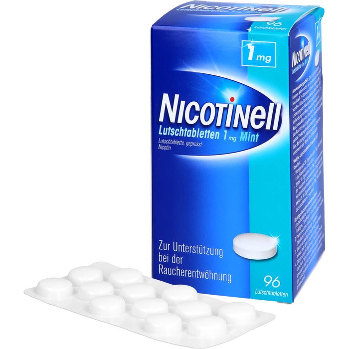 NICOTINell Lutschtabletten 1 mg Mint zur Raucherentwöhnung, 96 pc Tablettes