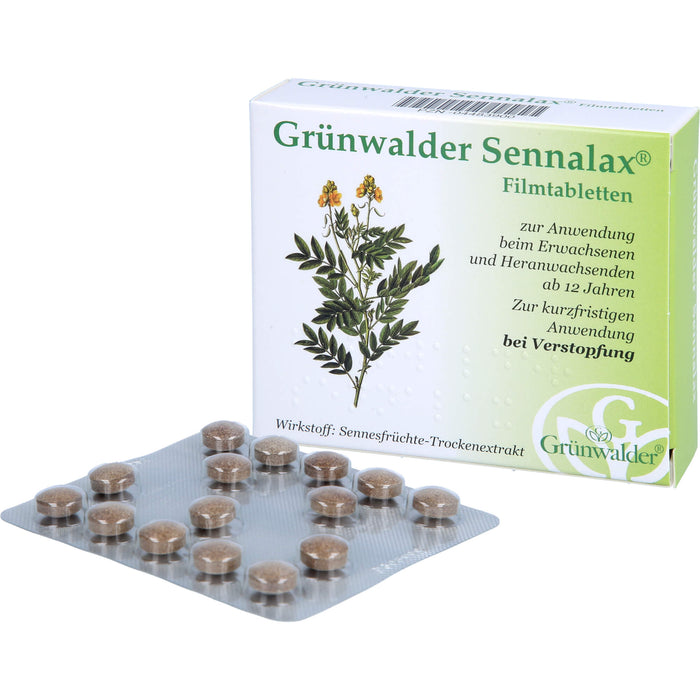 Grünwalder Sennalax Filmtabletten bei Verstopfung, 30 pcs. Tablets