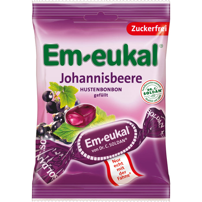 Em-eukal Johannisbeere Hustenbonbons gefüllt zuckerfrei, 75 g Candies