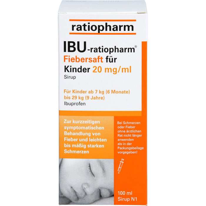 IBU-ratiopharm Fiebersaft für Kinder 2 % Sirup, 100 ml Solution