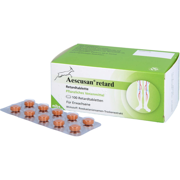 Aescusan Retardtabletten pflanzliches Venenmittel, 100 pcs. Tablets