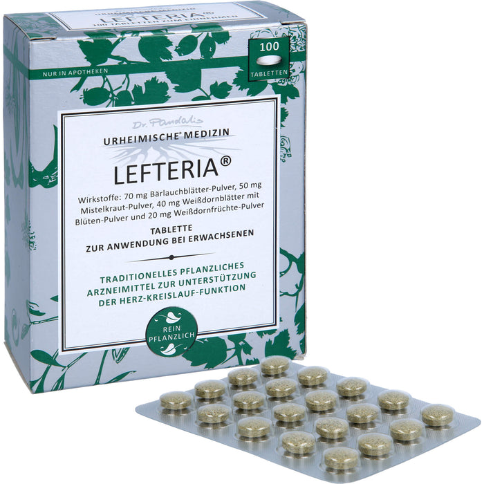 LEFTERIA Tabletten zur Unterstützung der Herz-Kreislauf-Funktion, 100 pcs. Tablets