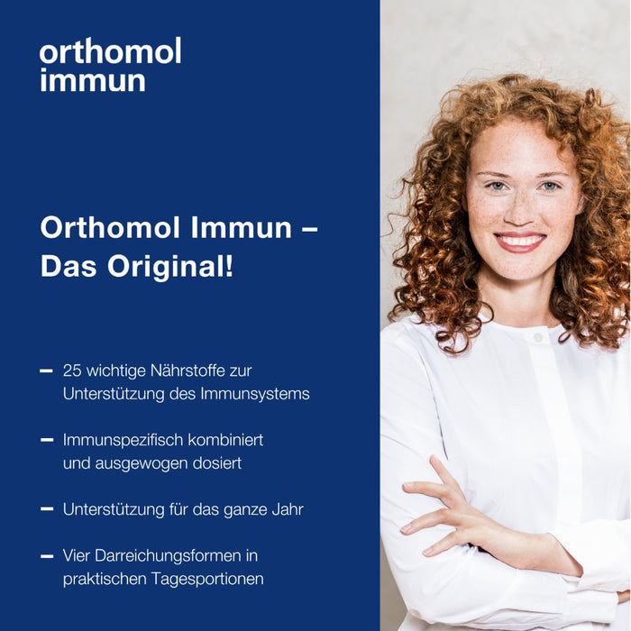 Orthomol Immun - Mikronährstoffe zur Unterstützung des Immunsystems - Nahrungsergänzung mit Vitamin C, Vitamin D und Zink, 15 St. Tagesportionen