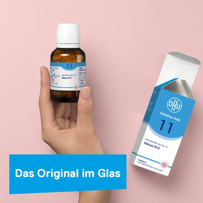 DHU Schüßler-Salz Nr. 11 Silicea D12 – Das Mineralsalz der Haare, der Haut und des Bindegewebes – das Original – umweltfreundlich im Arzneiglas, 420 pc Tablettes