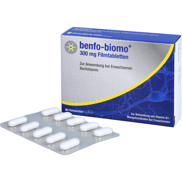 benfo-biomo 300 mg Filmtabletten bei Vitamin B1-Mangelzuständen, 30 St. Tabletten