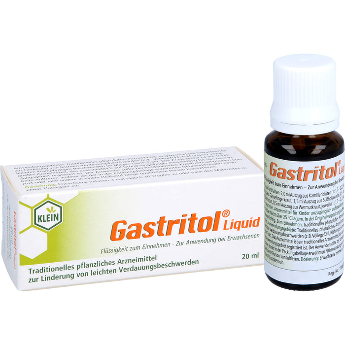 Gastritol Liquid zur Linderung von leichten Verdauungsbeschwerden, 20 ml Solution