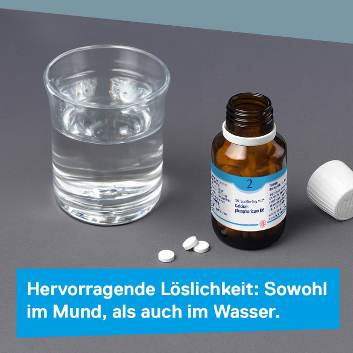 DHU Schüßler-Salz Nr. 2 Calcium phosphoricum D6 – Das Mineralsalz der Knochen und Zähne – das Original – umweltfreundlich im Arzneiglas, 420 pcs. Tablets