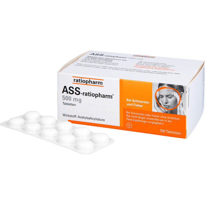 ASS-ratiopharm 500 mg Tabletten, 100 pc Tablettes