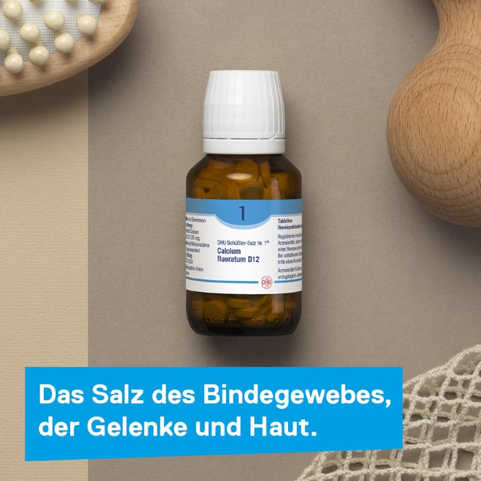 DHU Schüßler-Salz Nr. 1 Calcium fluoratum D6 – Das Mineralsalz des Bindegewebes, der Gelenke und Haut – das Original – umweltfreundlich im Arzneiglas, 420 pc Tablettes