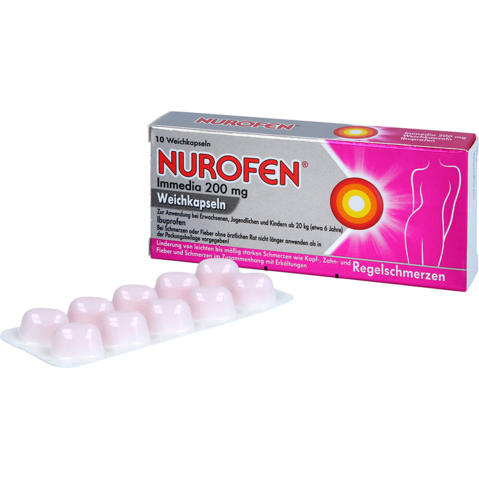 Nurofen Immedia Weichkapseln bei Regelschmerzen ab 6 Jahren 200mg, 10 pcs. Capsules