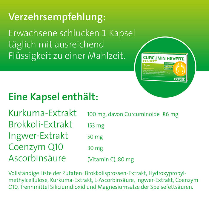 Curcumin Hevert Protect mit Kurkuma-Extrakt, 60 St. Kapseln