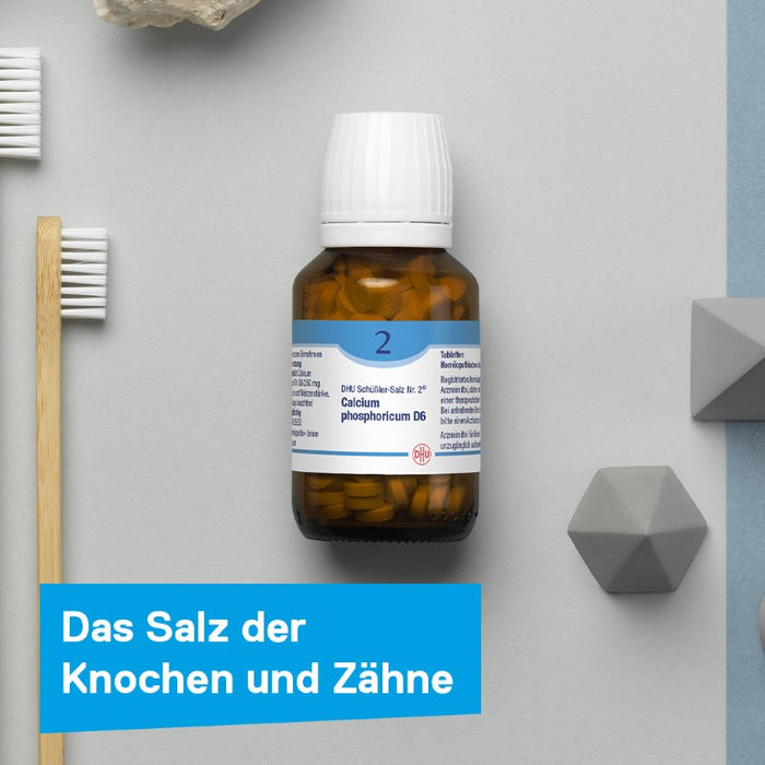 DHU Schüßler-Salz Nr. 2 Calcium phosphoricum D3 – Das Mineralsalz der Knochen und Zähne – das Original – umweltfreundlich im Arzneiglas, 200 pcs. Tablets