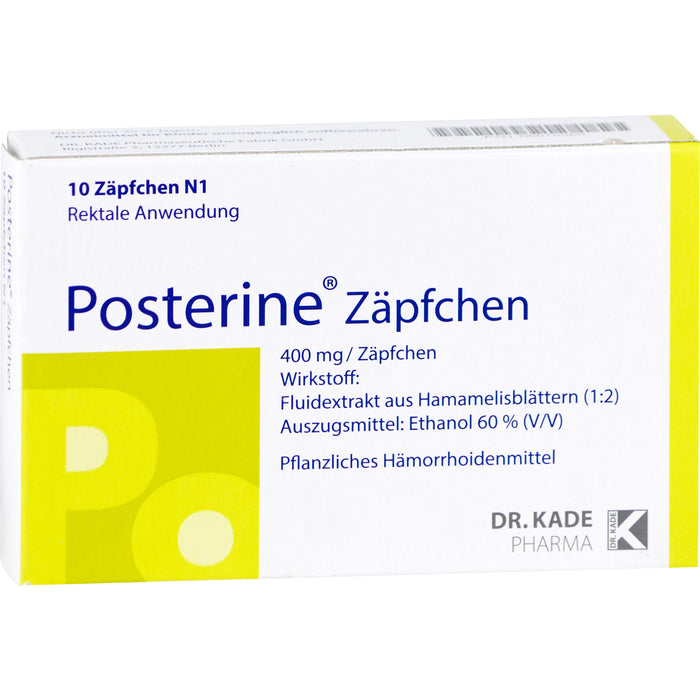 Posterine Zäpfchen zur Linderung von Juckreiz, Nässen und Brennen bei Hämorrhoidenleiden, 10 St. Zäpfchen