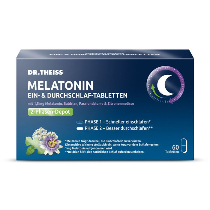 DR. THEISS Melatonin Ein-& Durchschlaf-Tabletten, 60 pc Tablettes