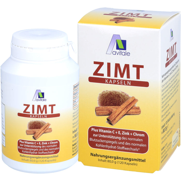 Avitale Zimtkapseln 500 mg + Vitamin C + E, 120 pc Capsules