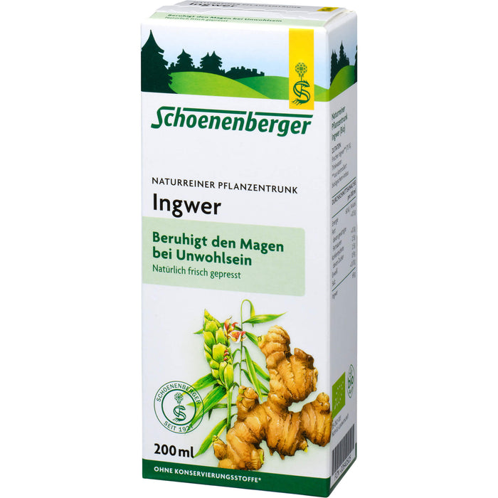Schoenenberger Ingwer naturreiner Pflanzentrunk, 200 ml Solution