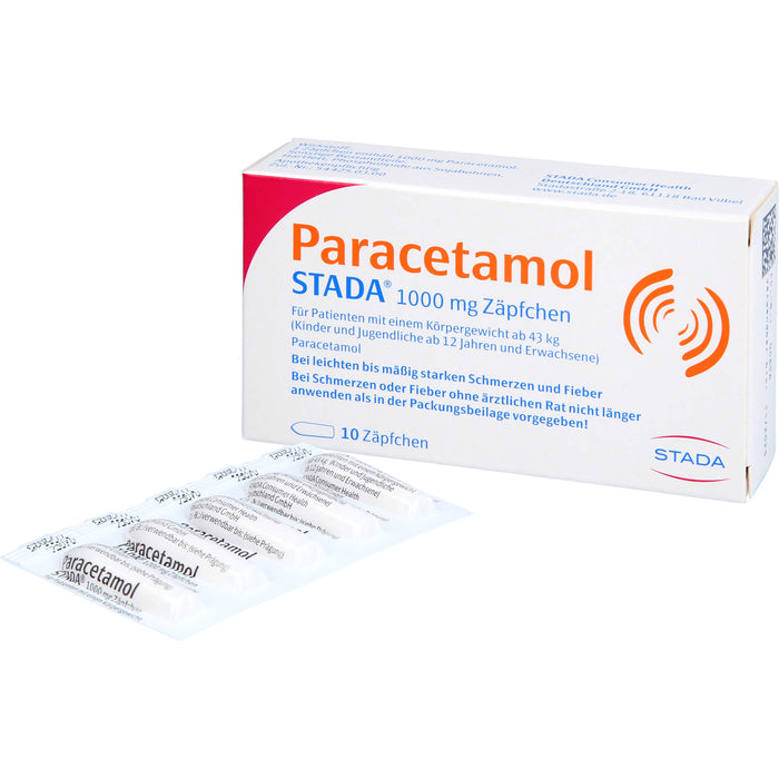 Paracetamol STADA 1000 mg Zäpfchen, 10 St. Zäpfchen