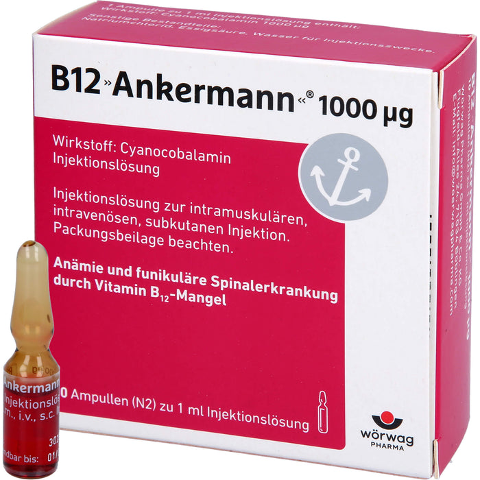 B12 Ankermann 1000 µg Ampullen, 10 pc Ampoules