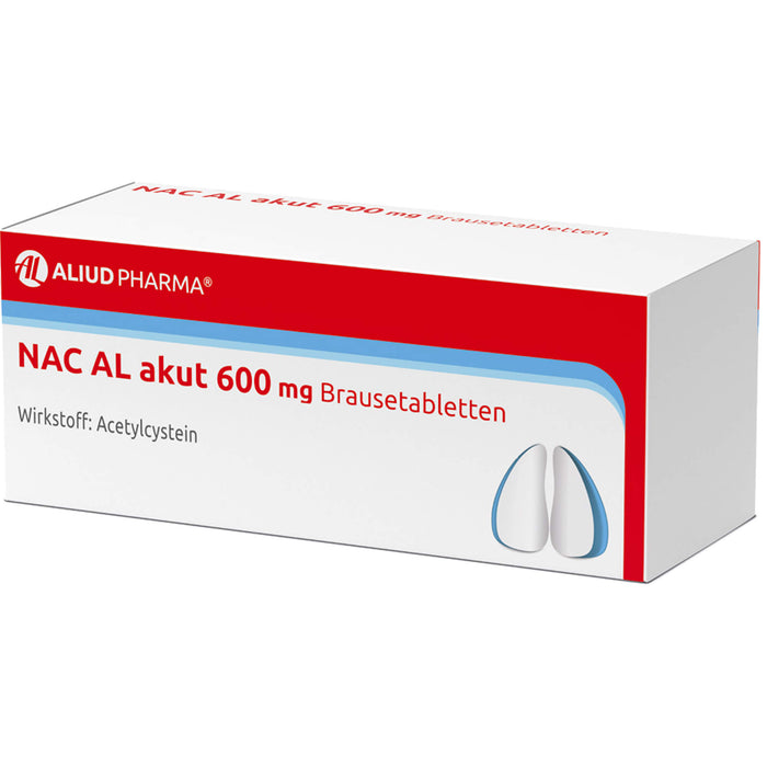 NAC AL akut 600 mg Brausetabletten zur Schleimlösung bei Atemwegserkrankungen, 20 pcs. Tablets