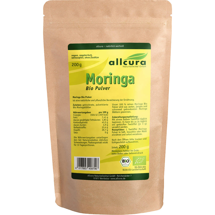 Moringa Bio Pulver, 200 g PUL