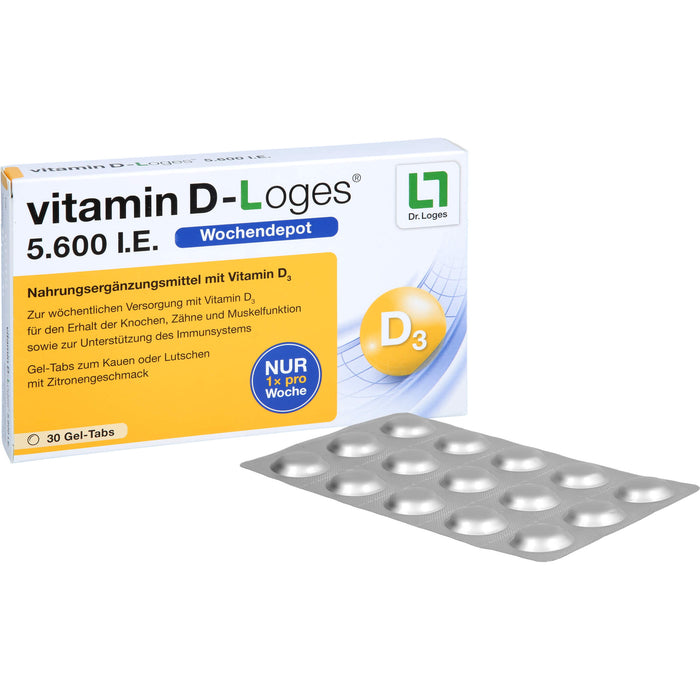 vitamin D-Loges 5.600 I.E. Gel-Tabs, 30 pc Tablettes