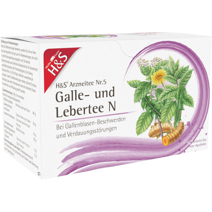 H&S Galle- und Lebertee N Arzneitee Nr. 5 Filterbeutel, 20 pcs. Filter bag
