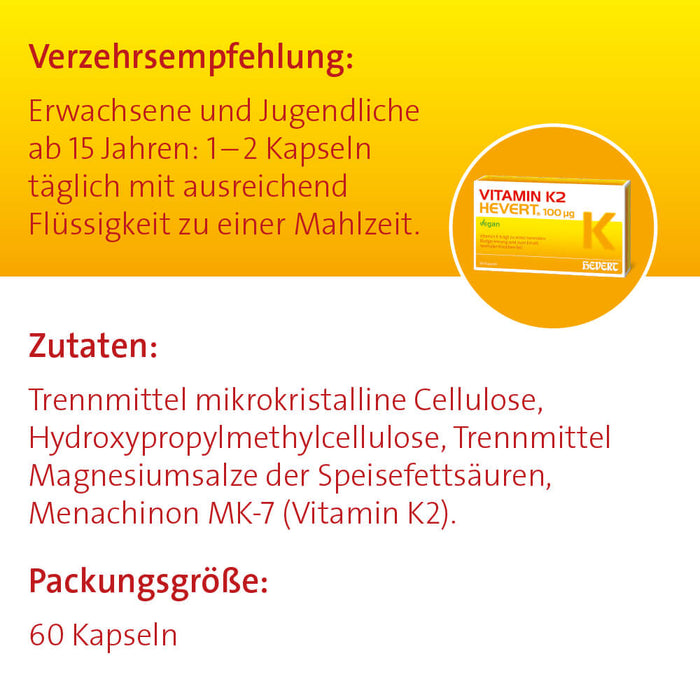 Vitamin K2 Hevert 100 µg Kapseln, 60 pc Capsules