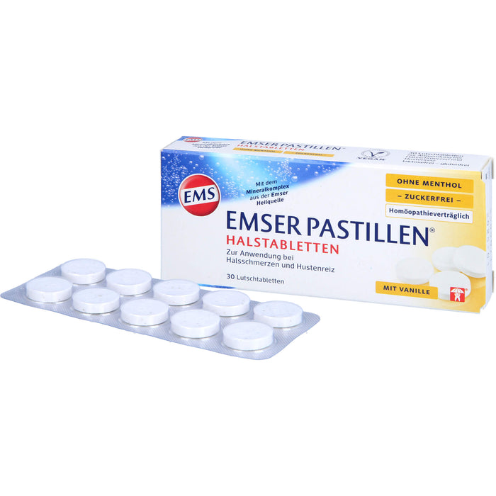 EMSER Pastillen Halstabletten ohne Menthol zuckerfrei, 30 pc Tablettes