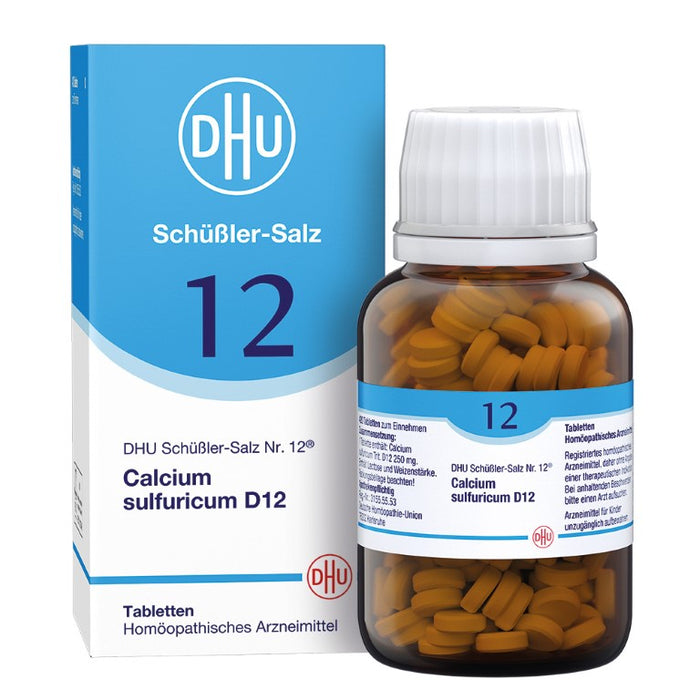 DHU Schüßler-Salz Nr. 12 Calcium sulfuricum D12 – Das Mineralsalz der Gelenke – das Original – umweltfreundlich im Arzneiglas, 420 St. Tabletten