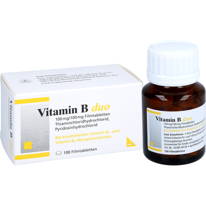 mibe Vitamin B duo Filmtabletten bei Mangel der Vitamine B1 und B6, 100 pcs. Tablets