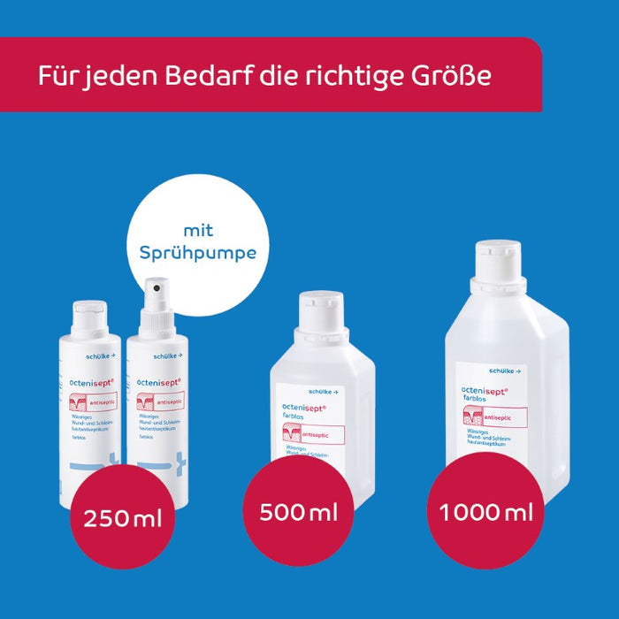 octenisept - wässriges Wund- und Schleimhautantiseptikum mit guter Verträglichkeit, schmerzfreier Anwendung und schneller Wirkung, 250 ml Lösung