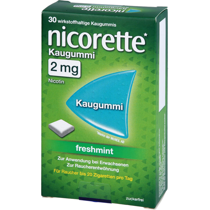 nicorette Kaugummi 2 mg freshmint  Reimport EMRAmed, 30 pcs. Chewing gum