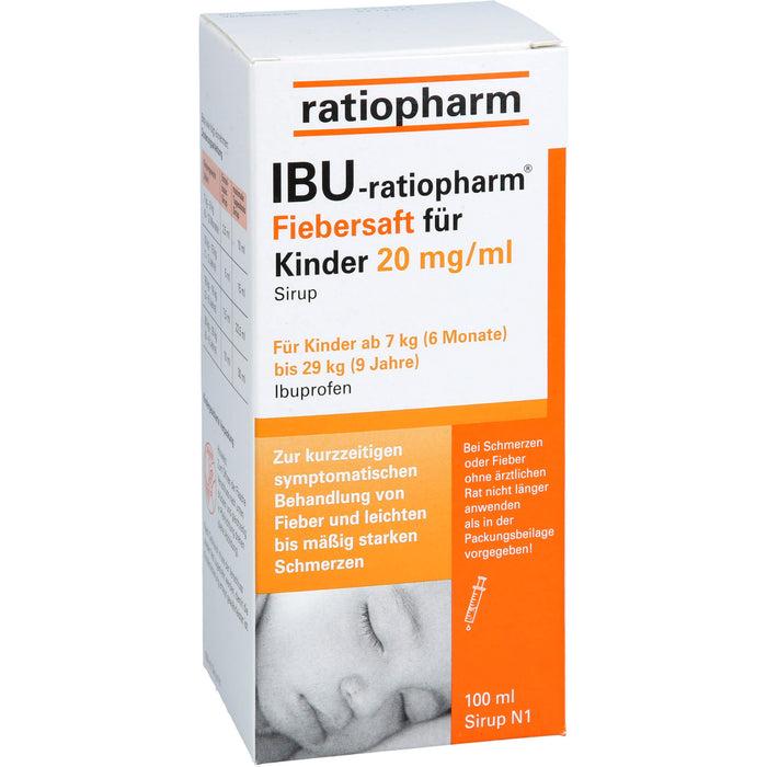 IBU-ratiopharm Fiebersaft für Kinder 2 % Sirup, 100 ml Solution