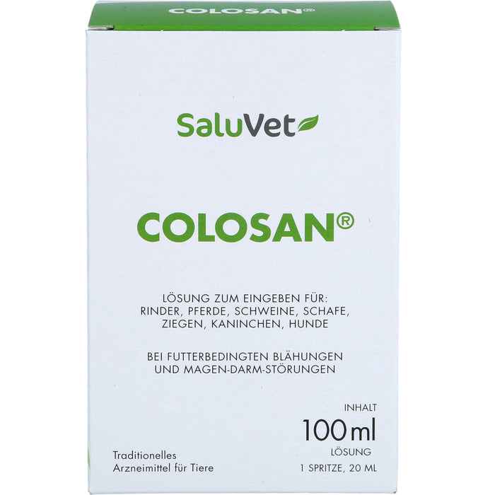 Dr. Schaette Colosan Lösung bei futterbedingten Blähungen und Magen-Darm-Störungen für Rinder, Pferde, Schwein, Schafe, Ziegen, Kaninchen und Hunde, 100 ml Lösung