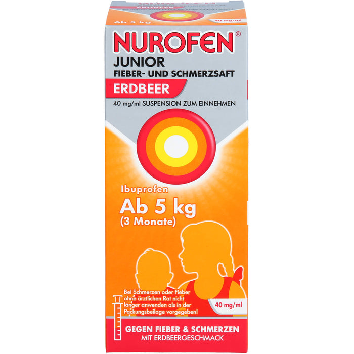 Nurofen Junior Fieber- und Schmerzsaft Erdbeer 40 mg/ml Suspension zum Einnehmen, 150 ml Solution