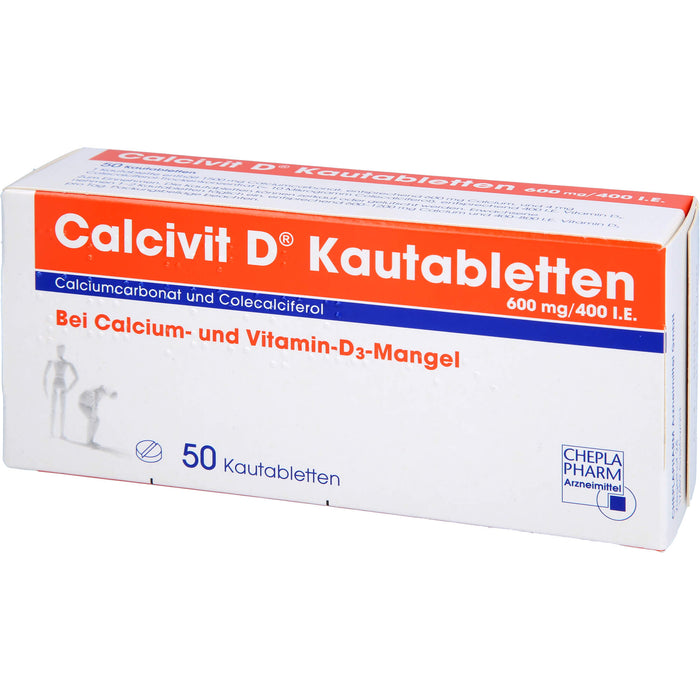 Calcivit D Kautabletten 600 mg/400 I.E., 50 St. Tabletten