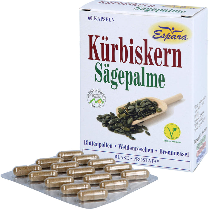 Kürbiskern-Sägepalme Kapseln für Blase und Prostata, 60 pcs. Capsules