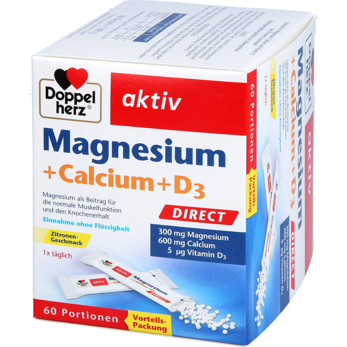 Doppelherz Magnesium + Calcium + D3 direct, 60 St PEL