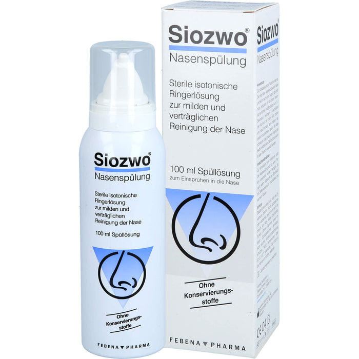 Siozwo Nasenspülung sterile isotonische Ringerlösung zur milden Reinigung der Nase, 100 ml Nasal douche