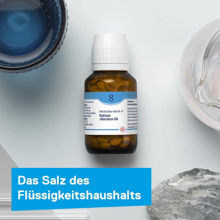 DHU Schüßler-Salz Nr. 8 Natrium chloratum D6 – Das Mineralsalz des Flüssigkeitshaushalts – das Original – umweltfreundlich im Arzneiglas, 80 St. Tabletten