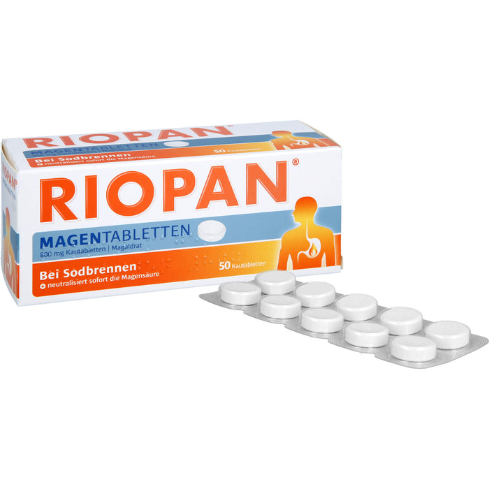 RIOPAN Magentabletten bei Sodbrennen Kautabletten, 50 pcs. Tablets