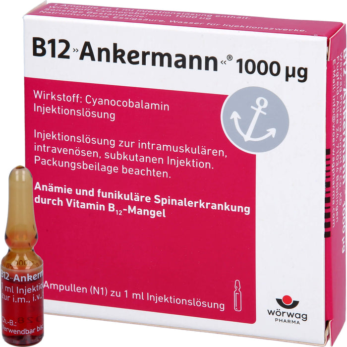 B12 Ankermann 1000µg Injektionslösung, 5 pcs. Ampoules