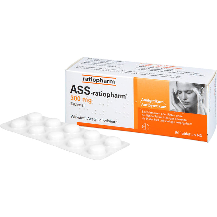 ASS-ratiopharm 300 mg Tabletten, 50 pc Tablettes