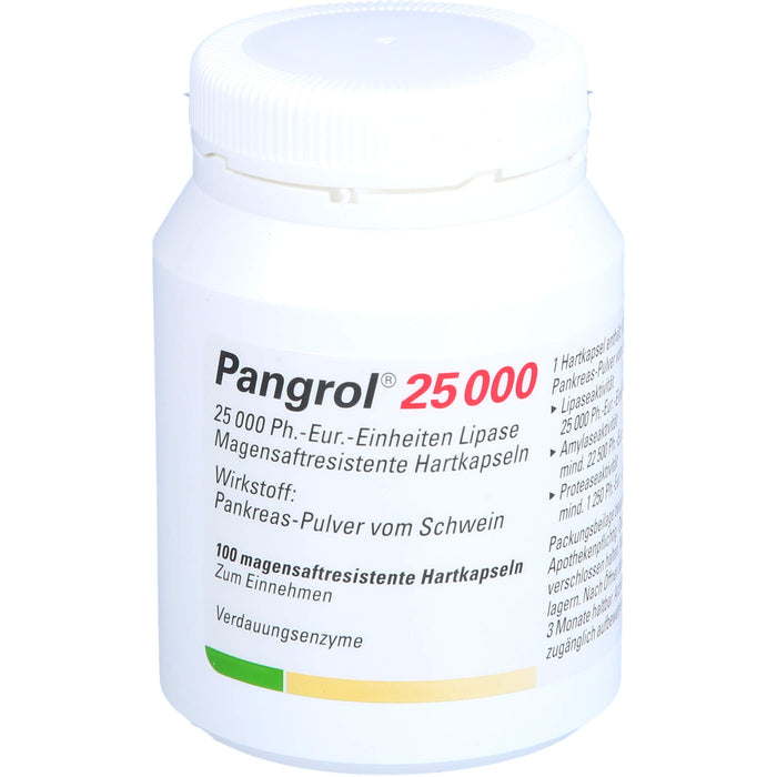 Pangrol 25 000, 25 000 Ph.-Eur.-Einheiten Lipase Magensaftresistente Hartkapseln, 100 pc Capsules