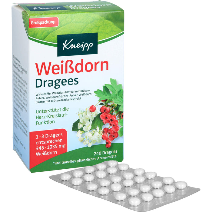 Kneipp Weißdorn Dragees unterstützt die Herz-Kreislauf-Funktion, 240 pcs. Tablets