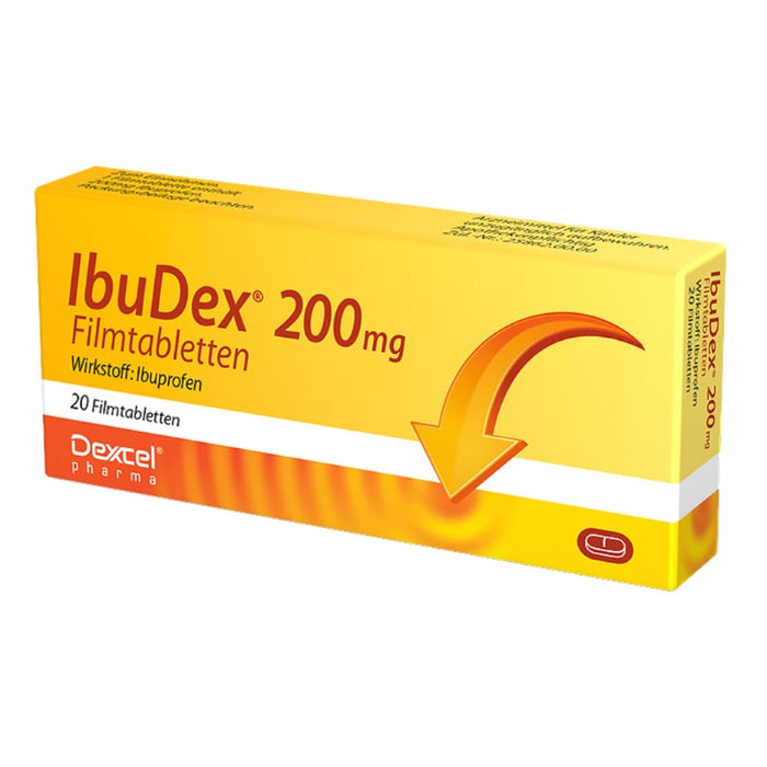 IbuDex 200 mg Filmtabletten bei Schmerzen und Fieber, 20 pc Tablettes