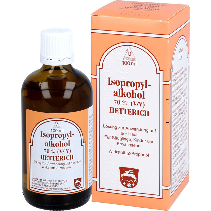 Isopropylalkohol 70 % Hetterich Desinfektionslösung, 100 ml Lösung