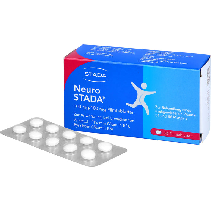 STADA Neuro Filmtabletten bei nachgewiesenem Vitamin B1 und B6 Mangel, 50 pcs. Tablets