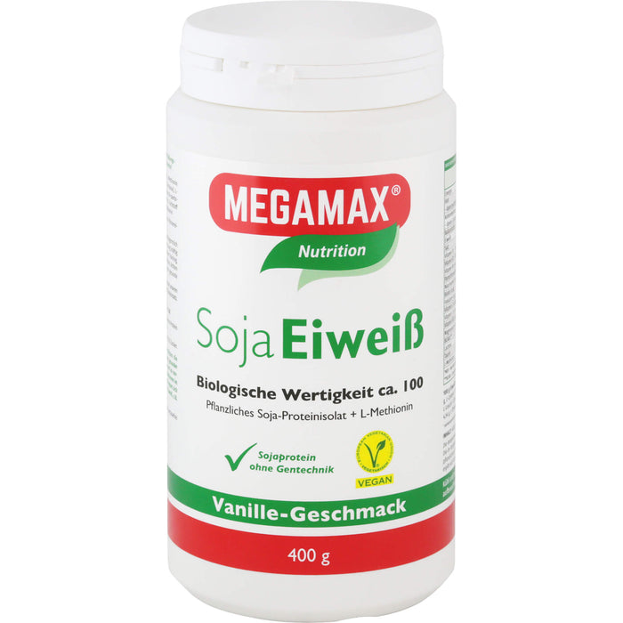 MEGAMAX Soja Eiweiß Pulver Vanille-Geschmack, 400 g Poudre