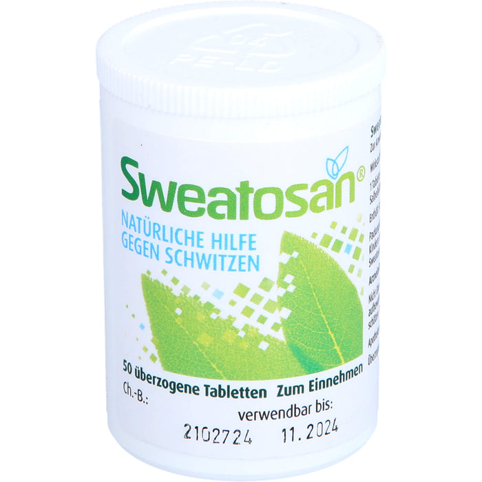 Sweatosan Tabletten natürliche Hilfe gegen Schwitzen, 50 St. Tabletten